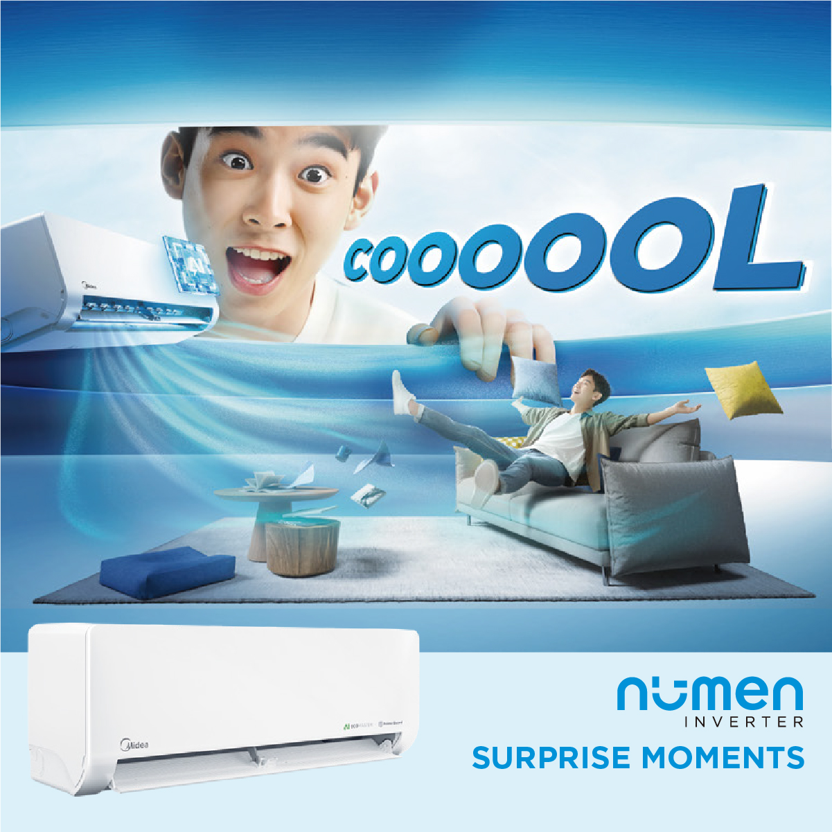 แอร์ผนัง Midea NUMEN SERIES 9360 บีทียู อินเวอร์เตอร์ (ไม่รวมติดตั้ง)_3